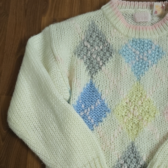Cozy Cream Argyle Sweater - Picture 3 of 5